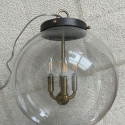 Pottery Barn Large Glass Globe Hanging Light