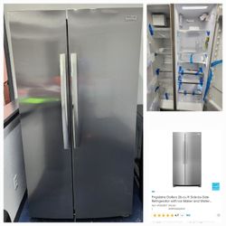 (Brand New) Frigidaire Side-by-Side Refrigerator (Scratch & Dent Unit)
Works Great
Comes w/Warranty