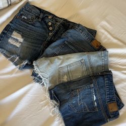 American Eagle Shorts 3 Button Fly Size 2 1 Zipper Size 8 (small 8)
