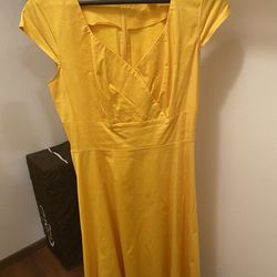 Yellow Vintage Inspired dress- Size Large