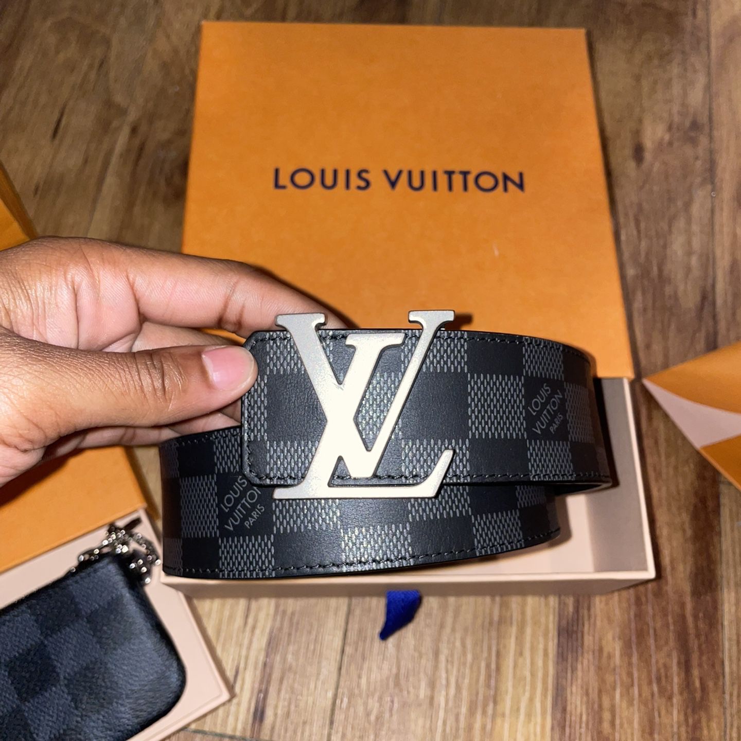 Louis Vuitton  Leather Wallet And Belt Combo –