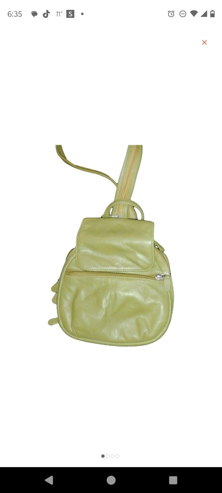 Green Backpack Purse