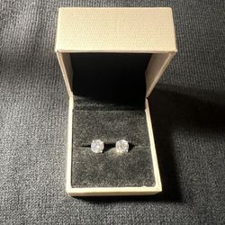 Sterling Silver And Cubic Zirconia Earrings 