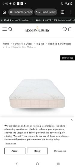 NaturePedic organic 2in1 twinxl kids mattress