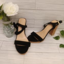 Forever 21 Black Strap Heels