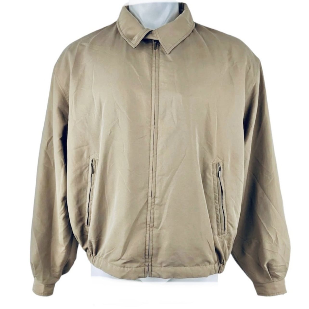 Eagles Ridge Classics Tan Beige Lightweight Windbreaker Zippered Jacket Sz M