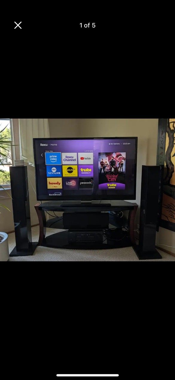 Home Theater System - Vizio 55", Denon Receiver, NHT Speakers, Roku, Chromecast