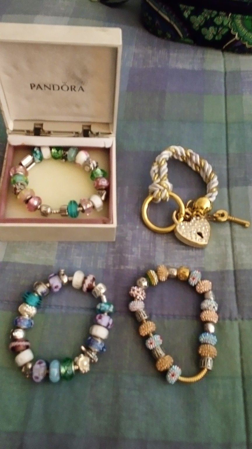 All 3 Pandora Bracelets Authentic Retired Charms Swavorski Crystals Sterling Silver And Bonus Heart Locket Bracelet 