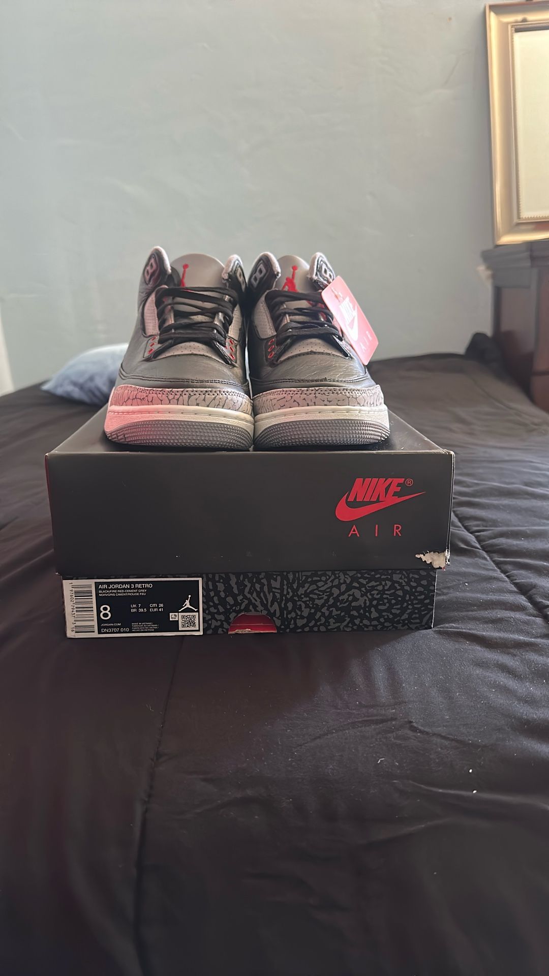 Jordan 3 Black Cement 🔥 Size 8
