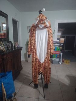 DELEY Unisex  Tiger  Costumes Adult  Onesie Halloween Cosplay Costume  One Piece Animal Pajamas Softball Warm Sleepwear Homeweay  Jumpsiuit Size XL