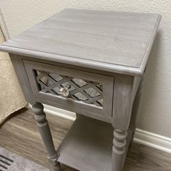 Grey Farmhouse Style Nightstand/shelving Unit 