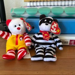 Hamburglur And Ronald McDonald Beanie Baby