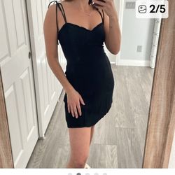 Lovely Black Mini Dress w/ Tie up Strapes  by Wilfred