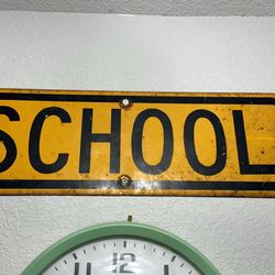 Metal school Street Sign