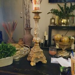 Beautiful heavy Stone candle holder