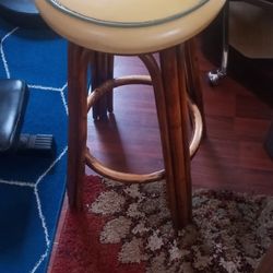 Bar Stool Mcm 1960s Smoked Rattan 