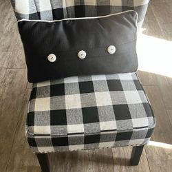 Two Black And Whit Sofa Chairs