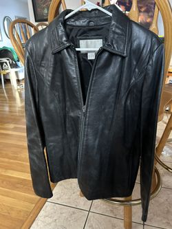 Gap Leather Men’s Black Jacket Small Zipper Up