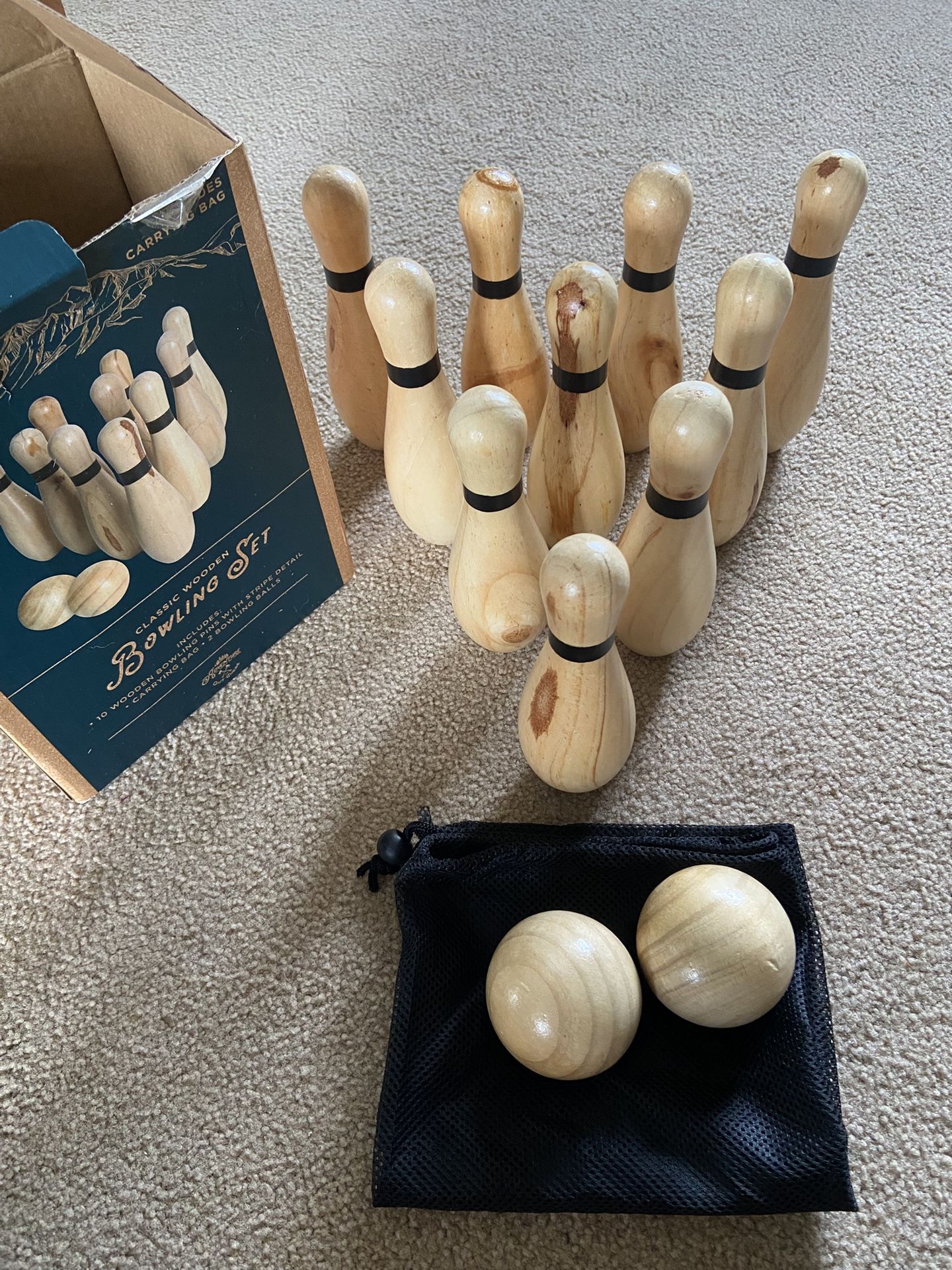 Wooden Bowling Set, Kids