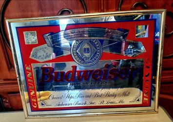 Vintage 1994 Budweiser King of Beers Bar Mirror 25" × 18
