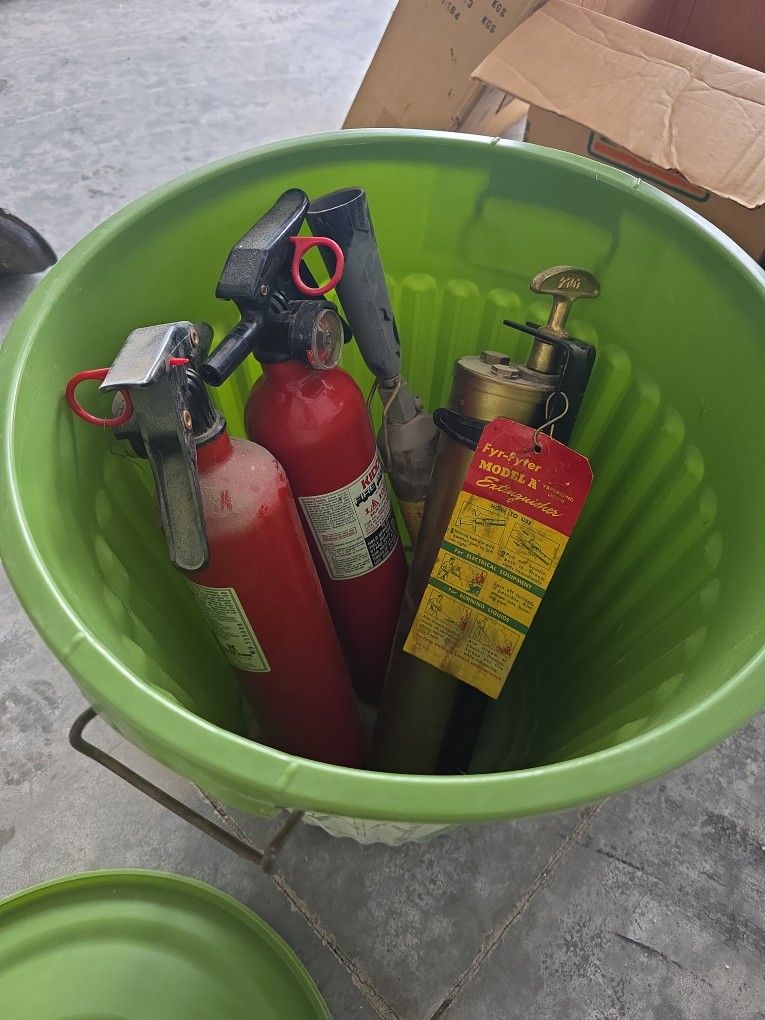 4 Vintage Fire Extinguishers