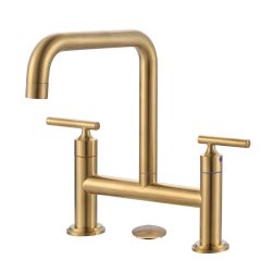 Double Handle Bridge Faucet with Kitchen Sink