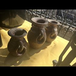 Rustic Home Decor Bundle - Vases, Lantern & Candle Holders