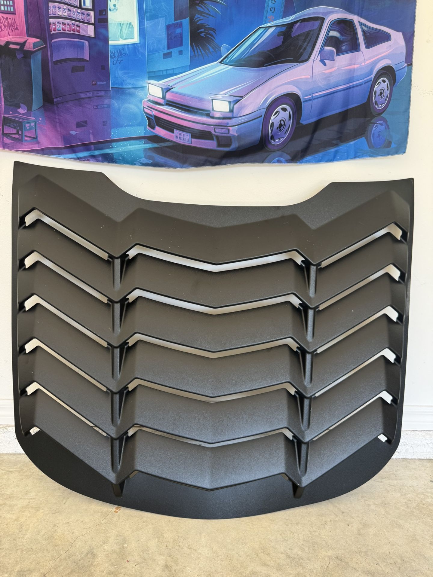 Rear and Side Window Louvers Cover for Ford Mustang 2015-2022(Matte Black )