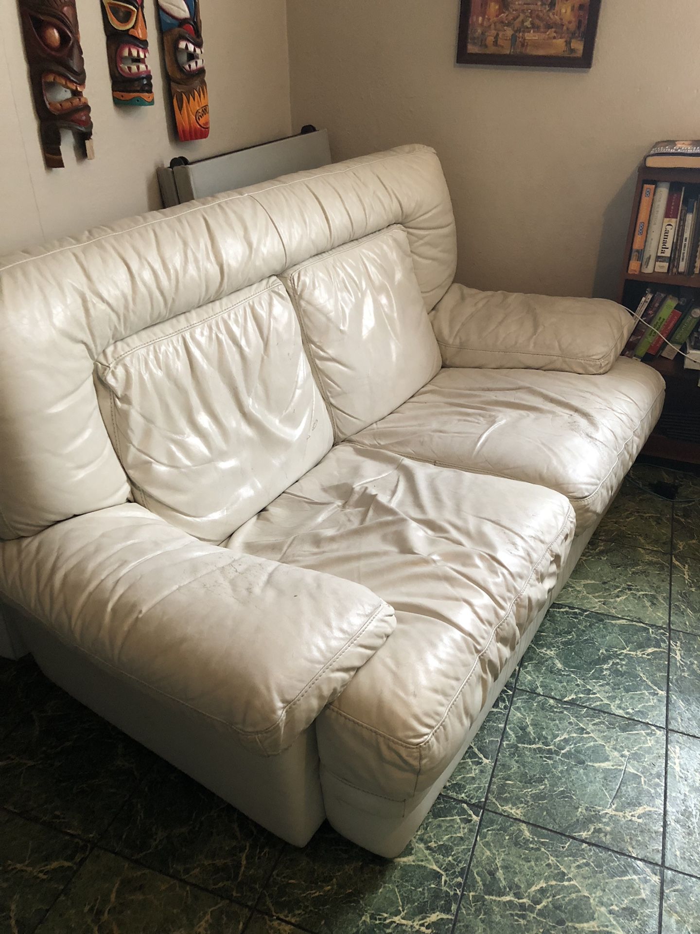 White leather couch’s