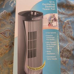 Oscillating Desktop Tower Fan 12 In. 