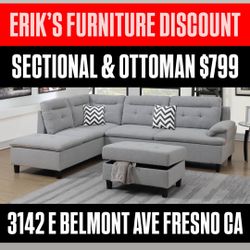 New Sectional Sofá & Ottoman 