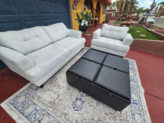 Beautiful Set 2 Couches with Ottoman Totally Deep Clean Good Condition Suede modern furniture