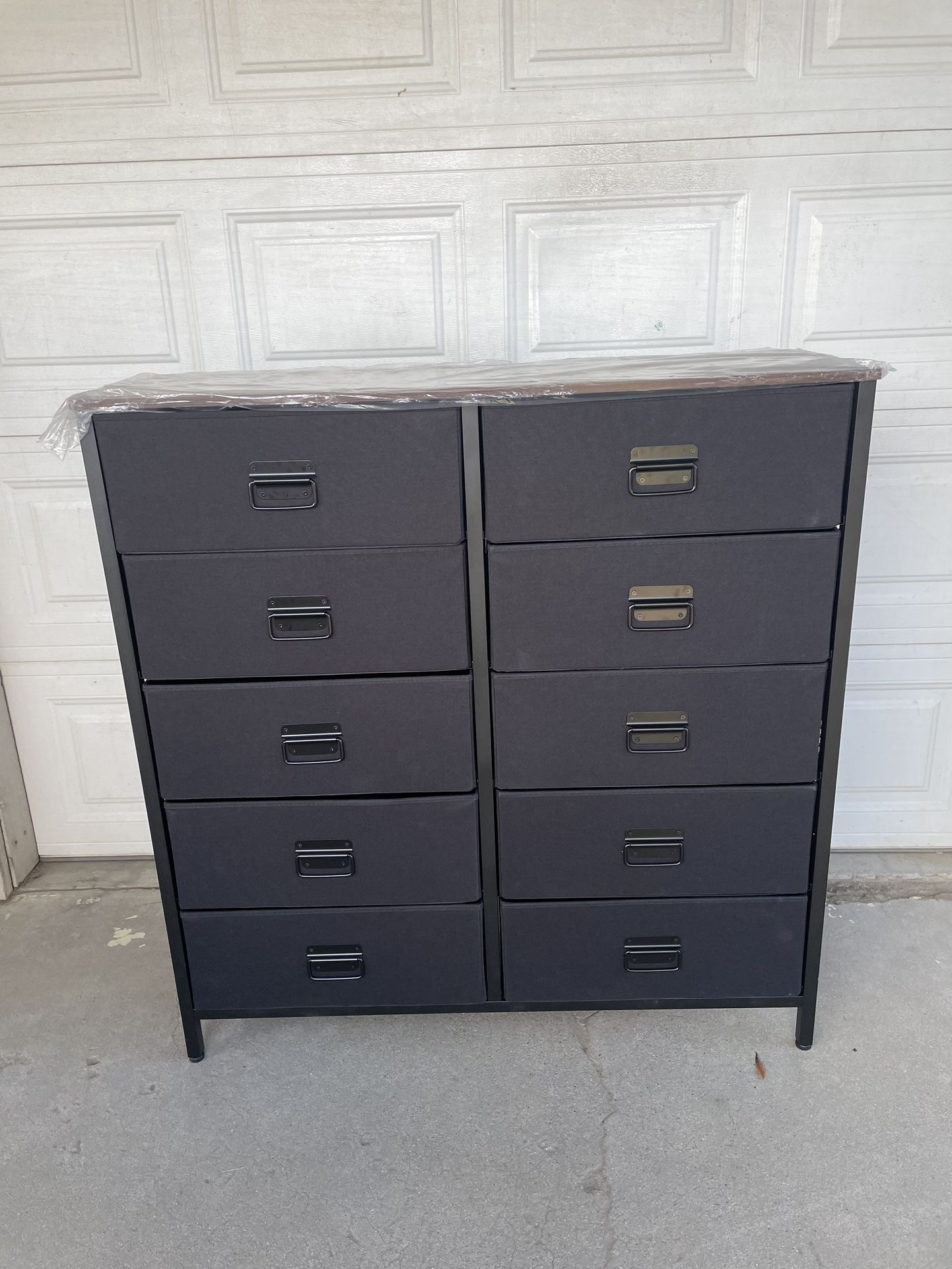 Dresser for Bedroom, Storage Organizer Unit with 10 Fabric Drawers, Steel Frame, for Living Room, Hallway, 10 Drawers Brown + Black 🔥🔥🔥❗️❗️❗️❗️