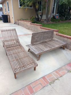 Mid century teak loungers