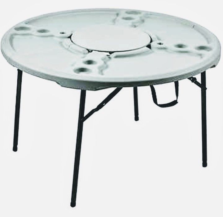 *CRAWFISH TABLE* - Academy Sports + Outdoors 4 ft Round Folding Cookout Table