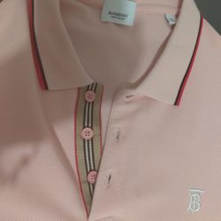 Burberry London England Pink Polo Shirt TB Logo Nova Check