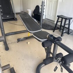 FULLY ADJUSTABLE WEIGHTS BENCH + SQUAT RACK COMBO