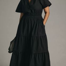 NWT Anthropologie Somerset Maxi Black Dress- X-Large 