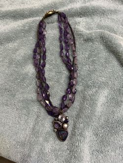 Multi Strand Amethyst Necklace