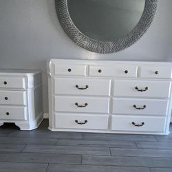White Dresser With Night Stand 