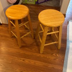 Pair Of Wooden Stools