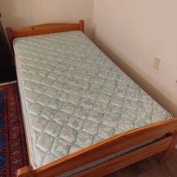 Twin bed frame with mattress
