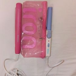 Mini Hair Straightener And Curler Set