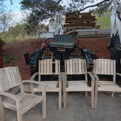 4 Outside Wooden Chairs