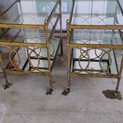 2 Nice  , Night Stand W/Glass Top, Mirror Bottom,250 For Both, Moving Sale 