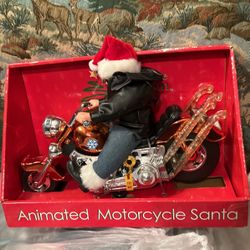 Animated Motorcycle Santa 