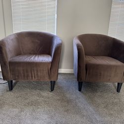  Microfiber Tub Accent Chair, Chocolate Brown