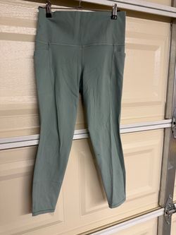 Green High-Waist Leggings with Side Pockets