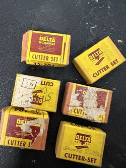 Genuine Old Stock Delta Milwaukee Molding Shaper Cutter Set 21 Knives ##74