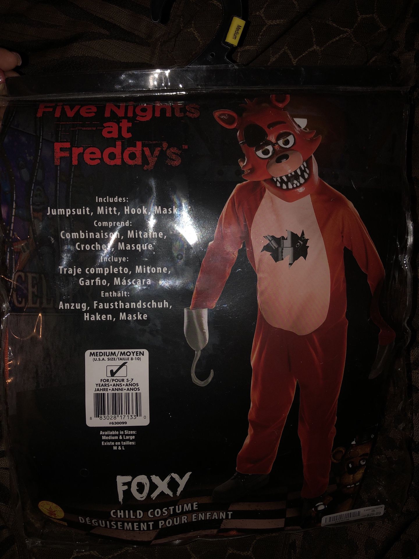 FOXY FIVE NIGHT AT FREDDYS COSTUME